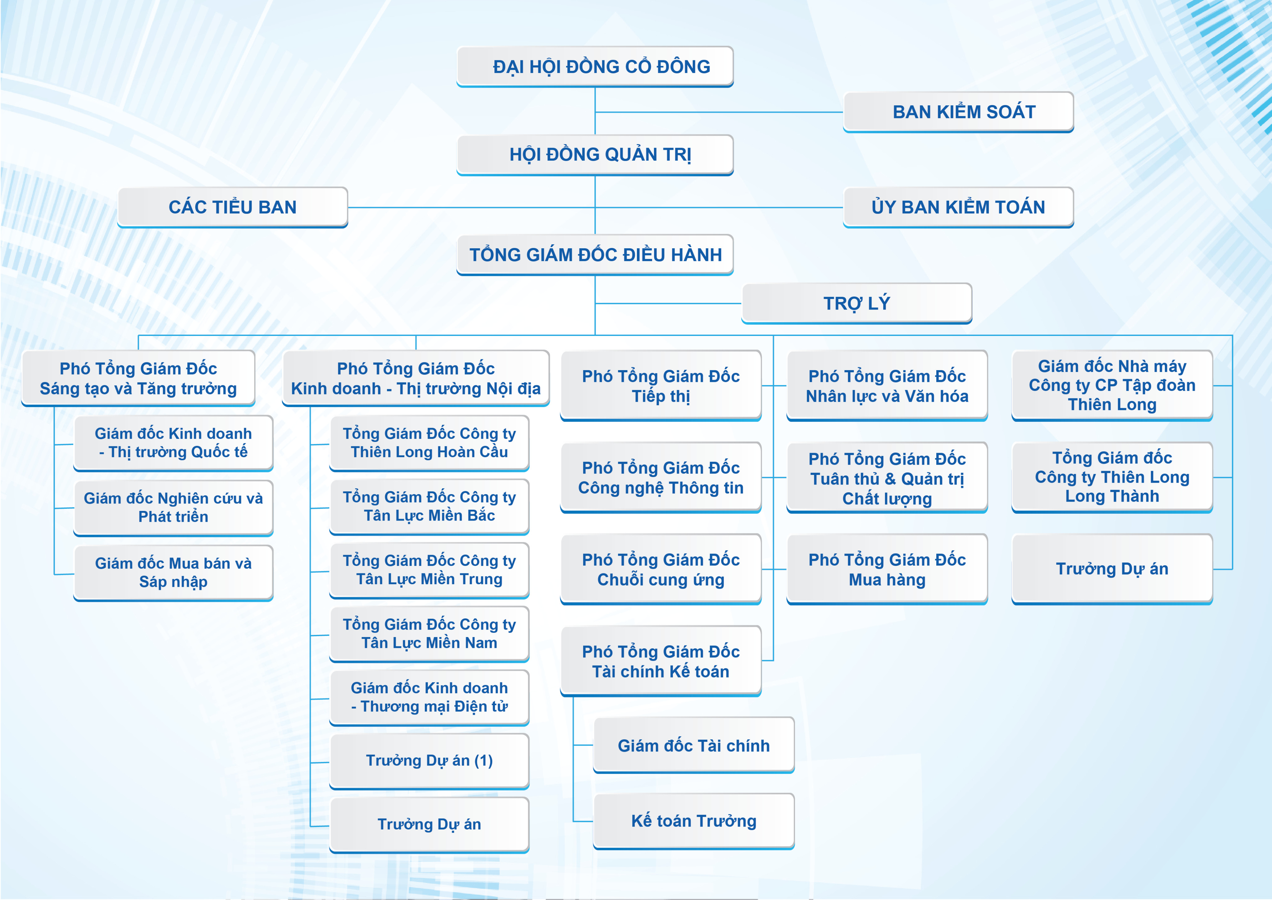 Sơ đồ Tổ Chức CÔng Ty CỔ PhẦn TẬp ĐoÀn ThiÊn Long